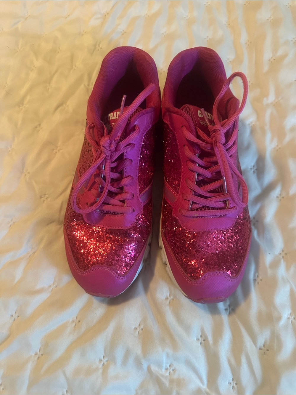 Crazy Train Pink Glitter Women's Sneakers